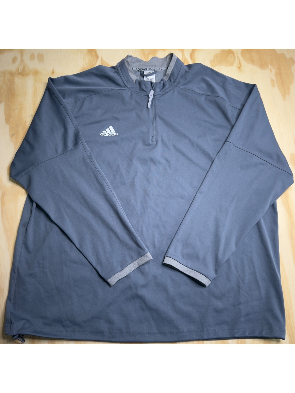 Adidas Performance Baseball 1/4 Zip Gray Longsleeve Pullover Size XXL